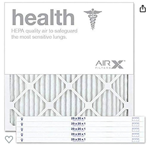 5 Count - AIRX WICKED CLEAN AIR. HEALTH 20x20x1 MERV 13 Pleated Air Filter - USA - Picture 2 of 3